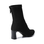 Black Ribbed Ankle Boot - Amza - 37