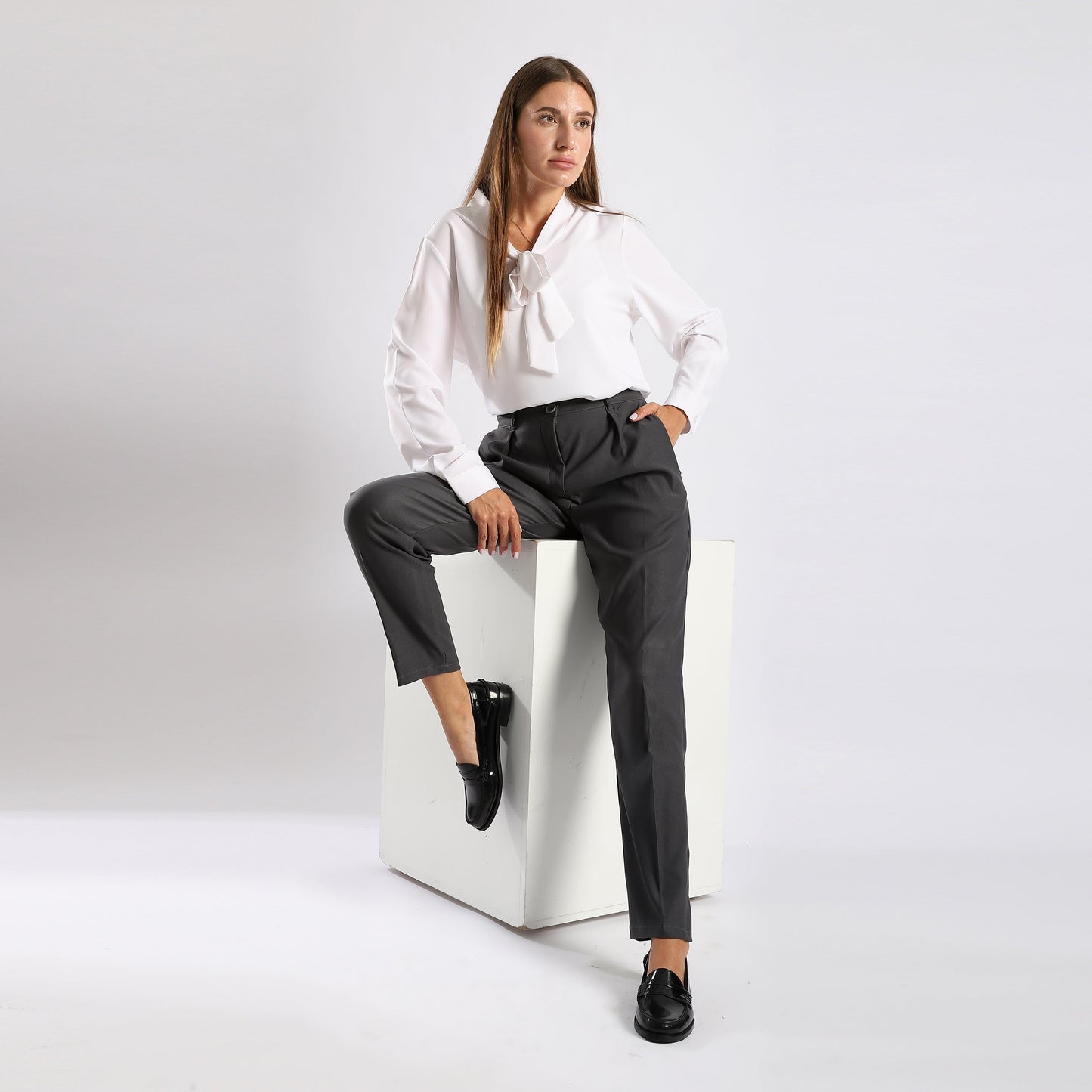 Black Verne Leather Penny Loafers - Amza - 36