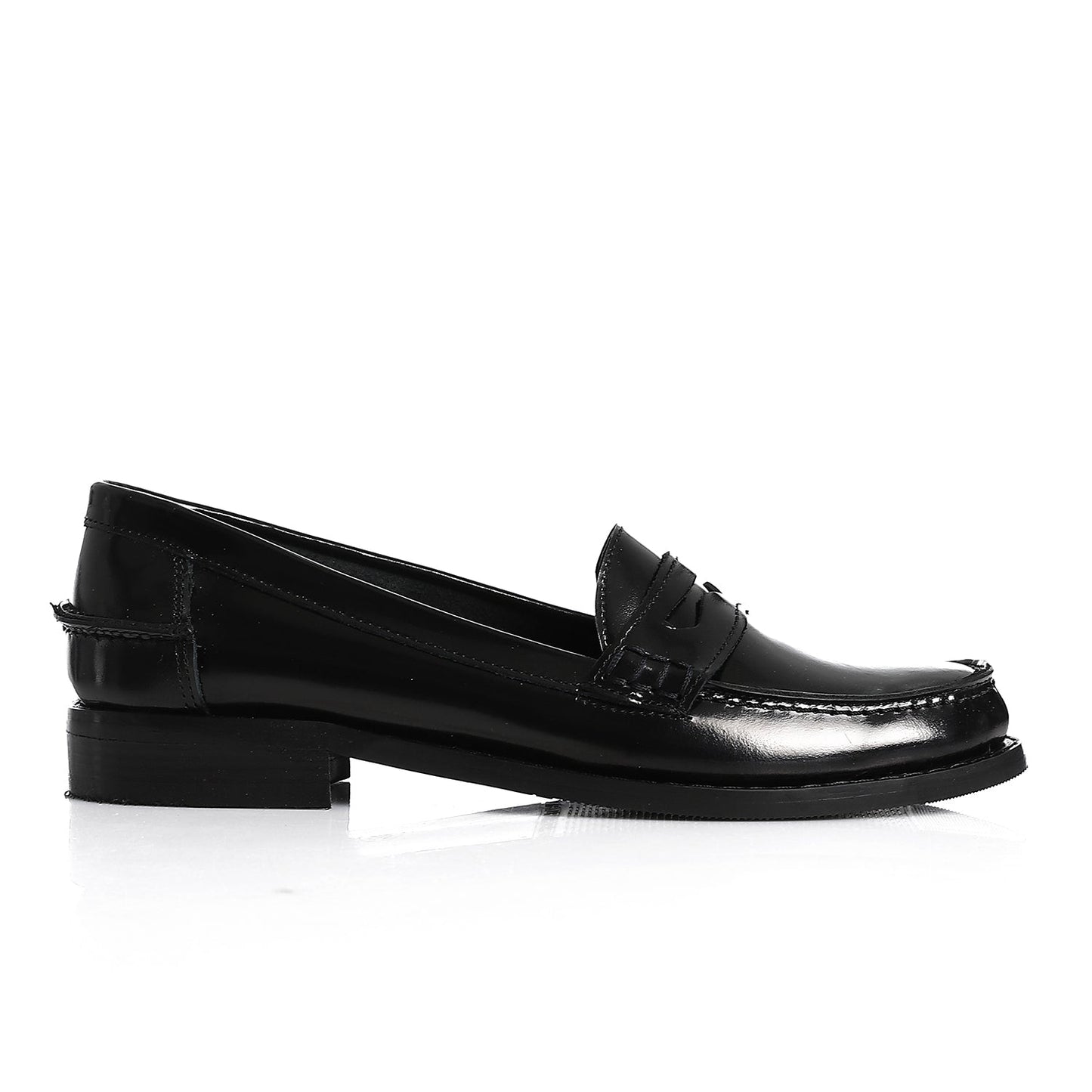 Black Verne Leather Penny Loafers - Amza - 36
