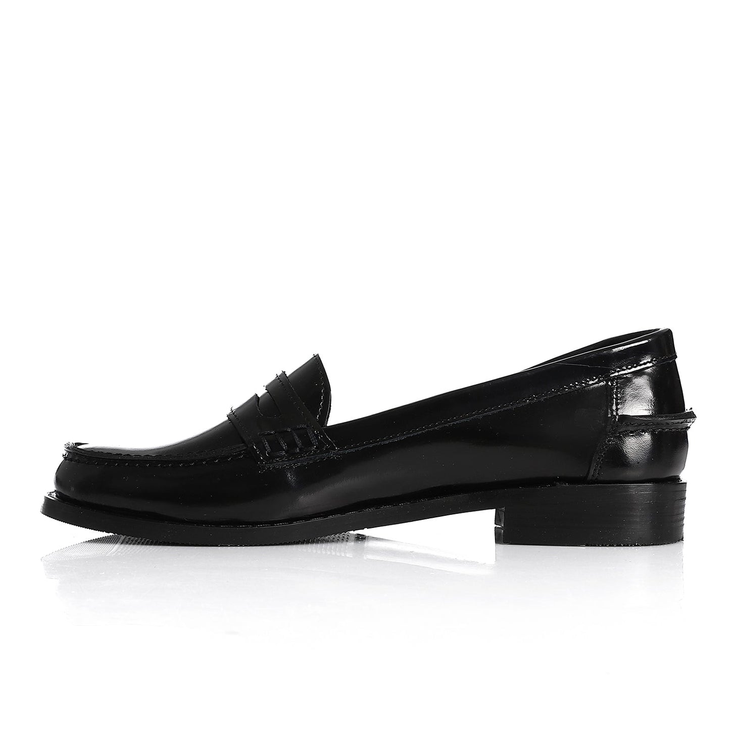 Black Verne Leather Penny Loafers - Amza - 36