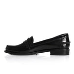 Black Verne Leather Penny Loafers - Amza - 36