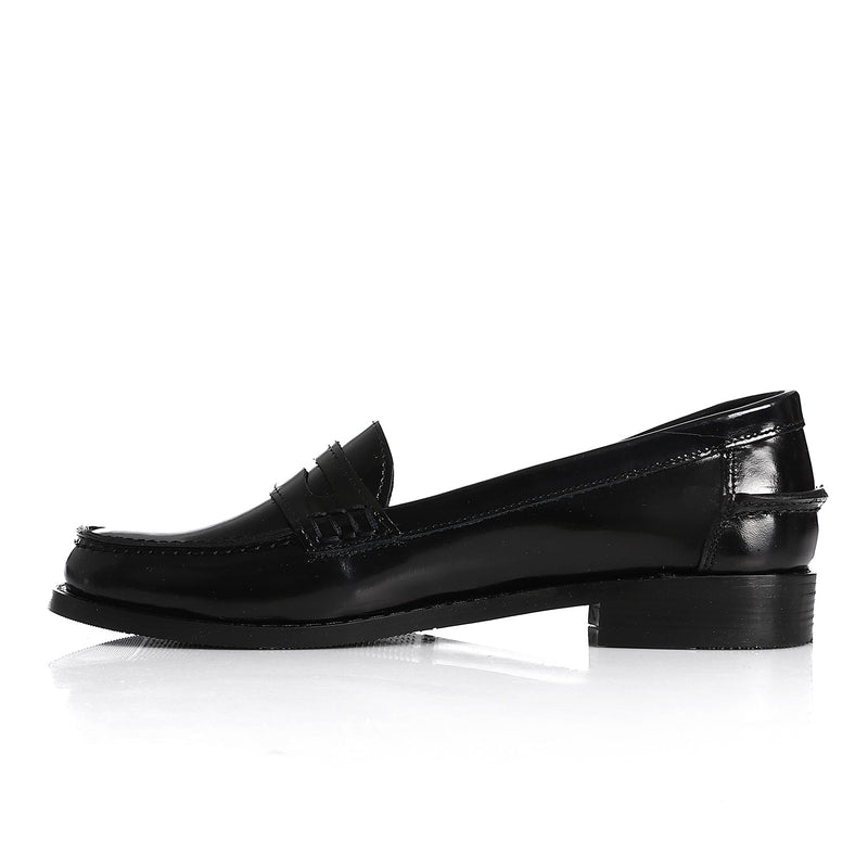 Black Verne Leather Penny Loafers - Amza - 36