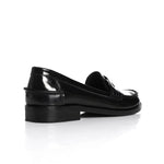 Black Verne Leather Penny Loafers - Amza - 36