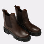 Brown Leather Chelsea Boots - Amza - 37
