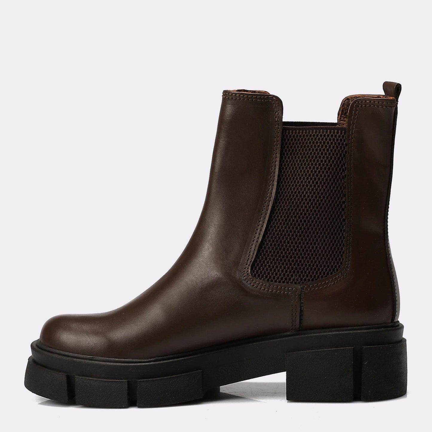 Brown Leather Chelsea Boots - Amza - 37