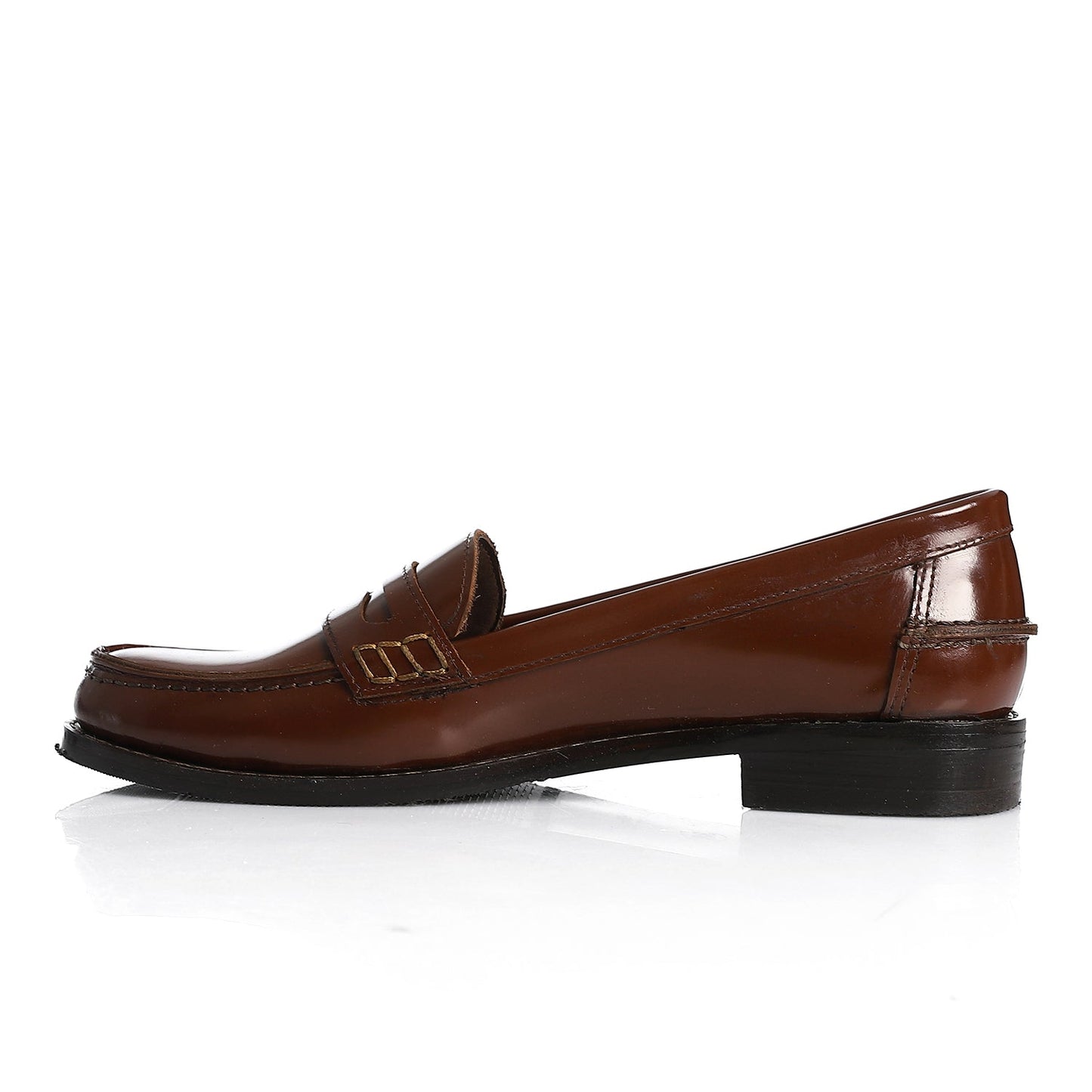 Brown Leather Penny Loafers - Amza - 37