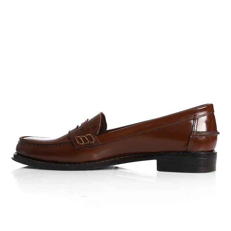 Brown Leather Penny Loafers - Amza - 37