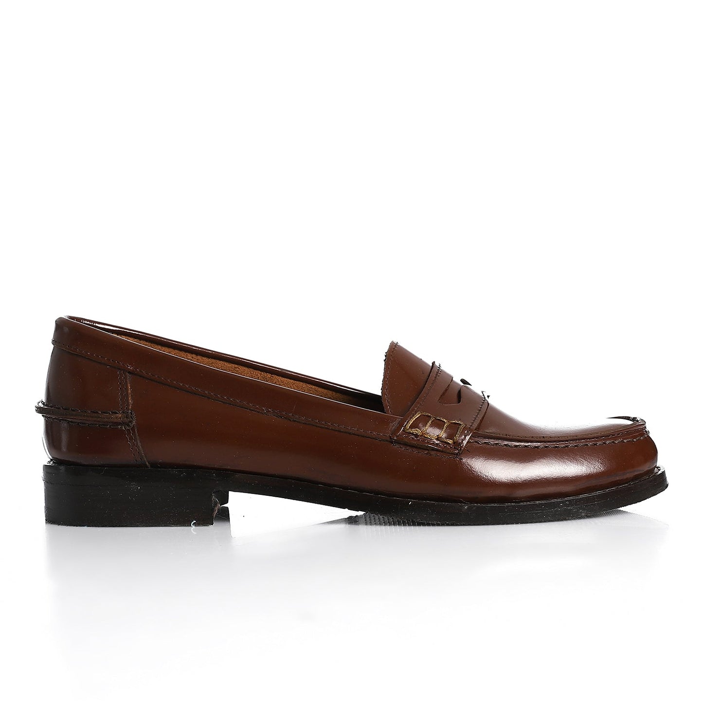 Brown Leather Penny Loafers - Amza - 37