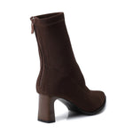Brown Ribbed Ankle Boot - Amza - 37