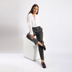 Burgundy Leather Heeled Penny Loafers - Amza - 37