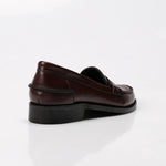 Burgundy Leather Penny Loafers - Amza - 36