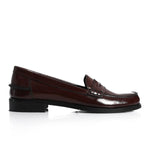 Burgundy Verne Leather Penny Loafers - Amza - 36