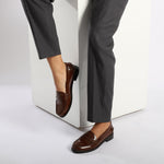 Burgundy Verne Leather Penny Loafers - Amza - 36