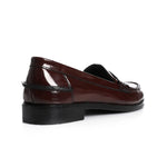 Burgundy Verne Leather Penny Loafers - Amza - 36