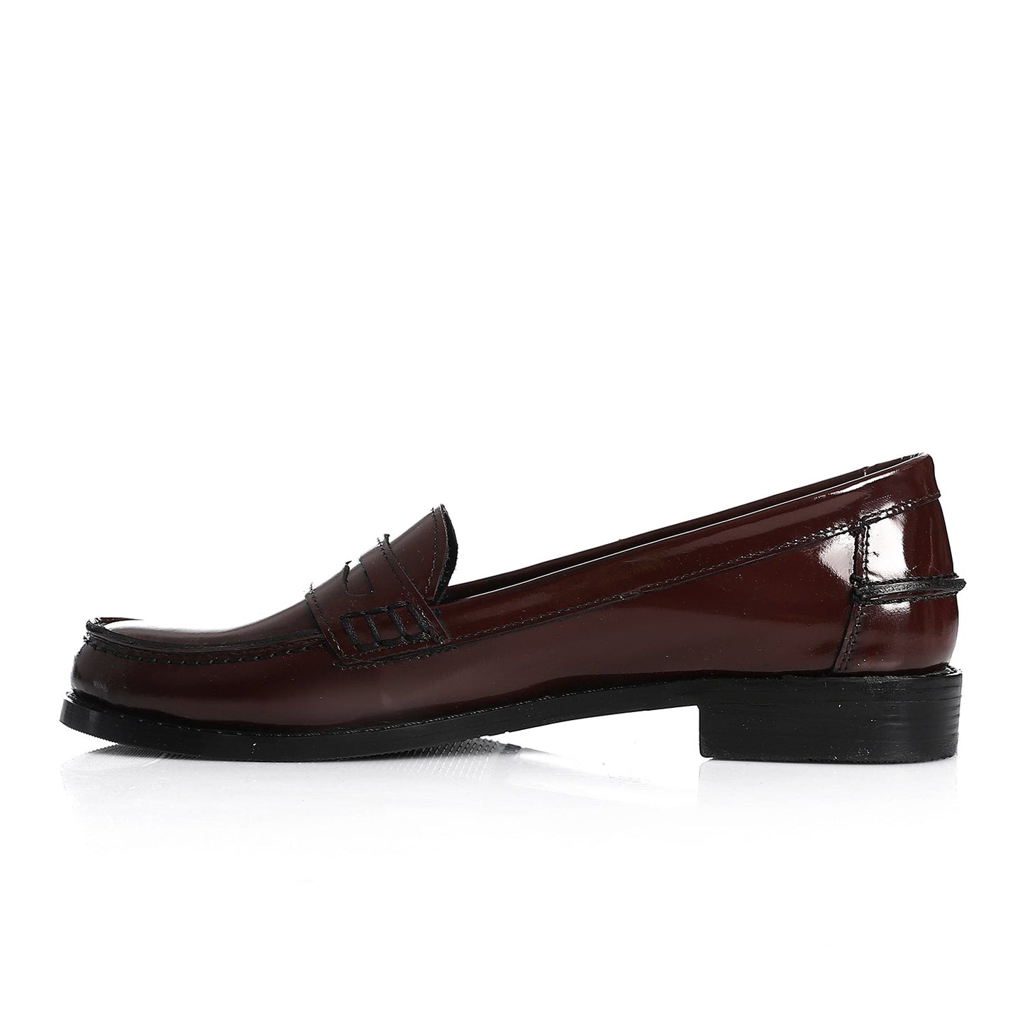 Burgundy Verne Leather Penny Loafers - Amza - 36