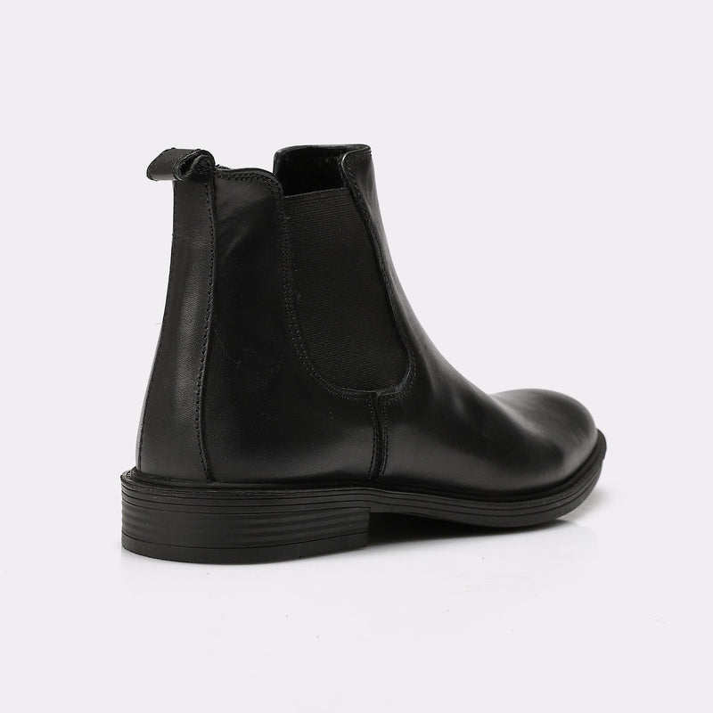 Classic Black Leather Chelsea Boots - Amza - 41