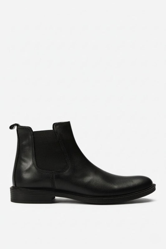 Classic Black Leather Chelsea Boots - Amza - 41