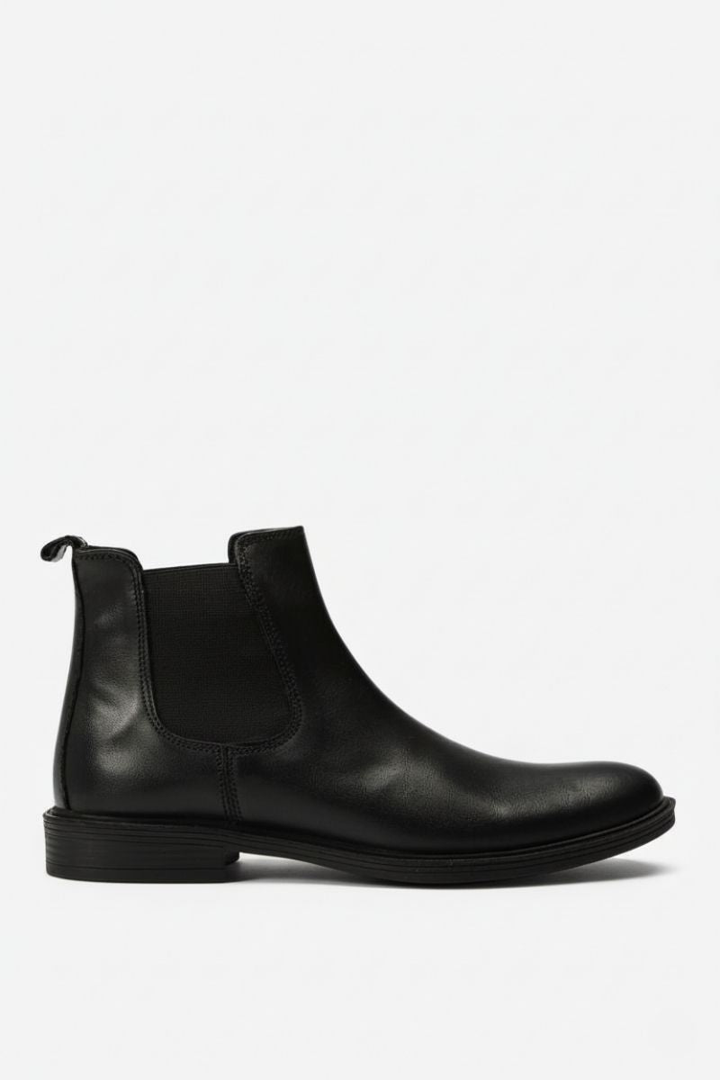 Classic Black Leather Chelsea Boots - Amza - 41