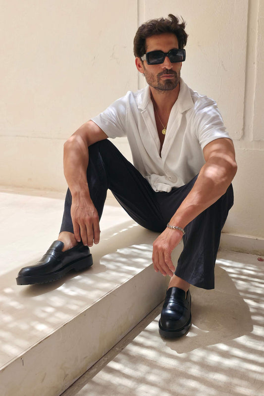 Classic Black Loafer - Amza - 41