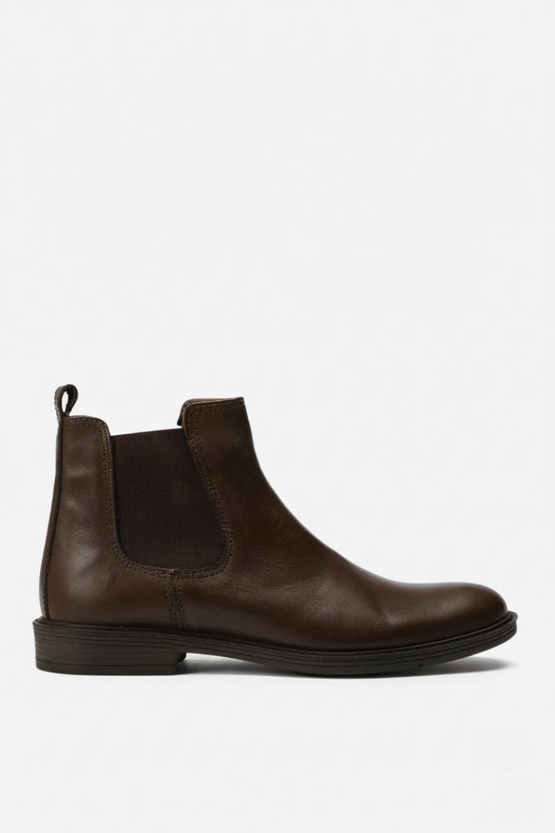 Classic Brown Leather Chelsea Boots - Amza - 41