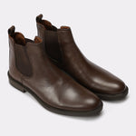 Classic Brown Leather Chelsea Boots - Amza - 41