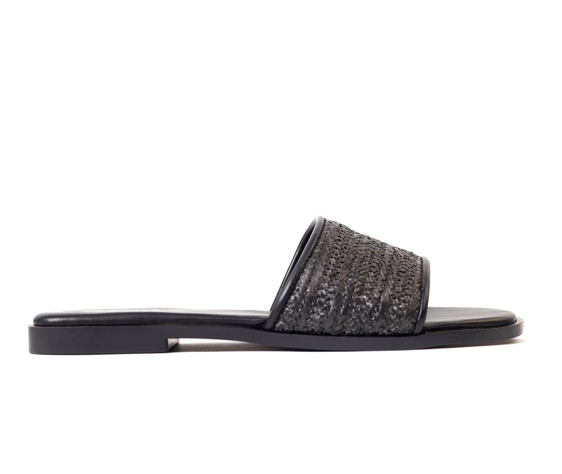 Natural Weave Black Slide - Amza - 37