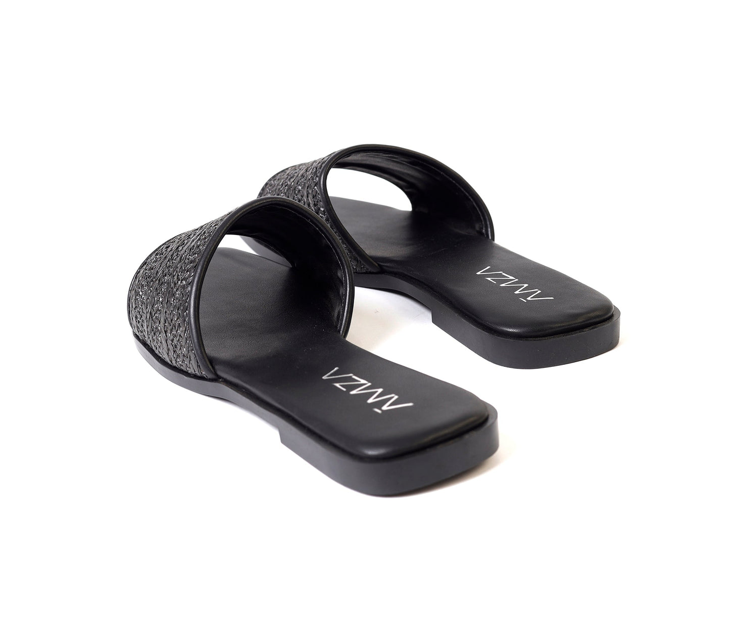 Natural Weave Black Slide - Amza - 37