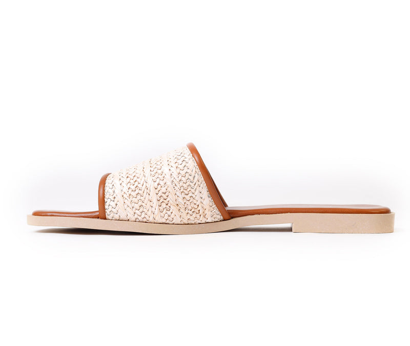 Natural Weave Slide Beige - Amza - 37