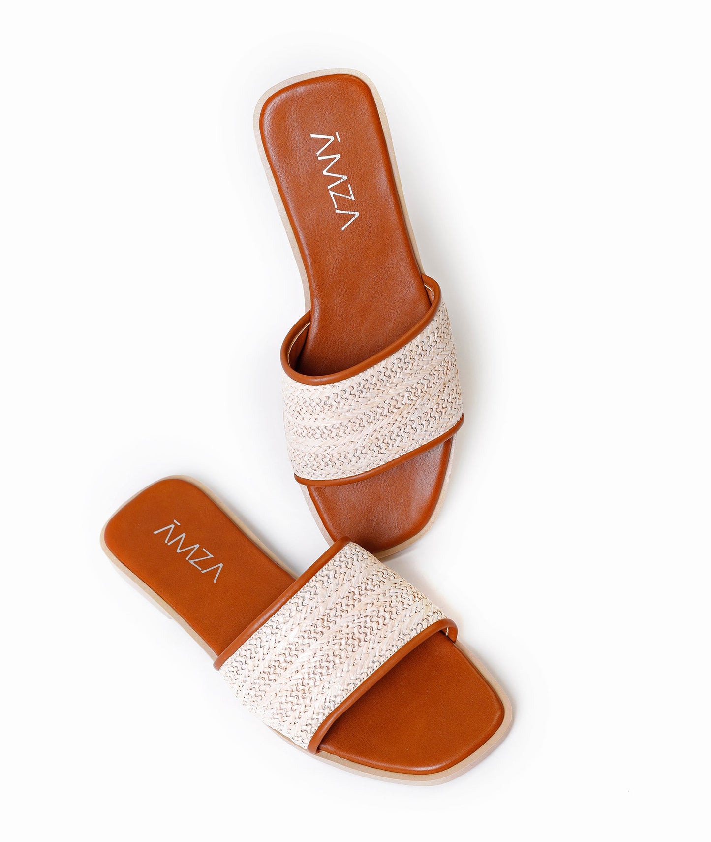 Natural Weave Slide Beige - Amza - 37