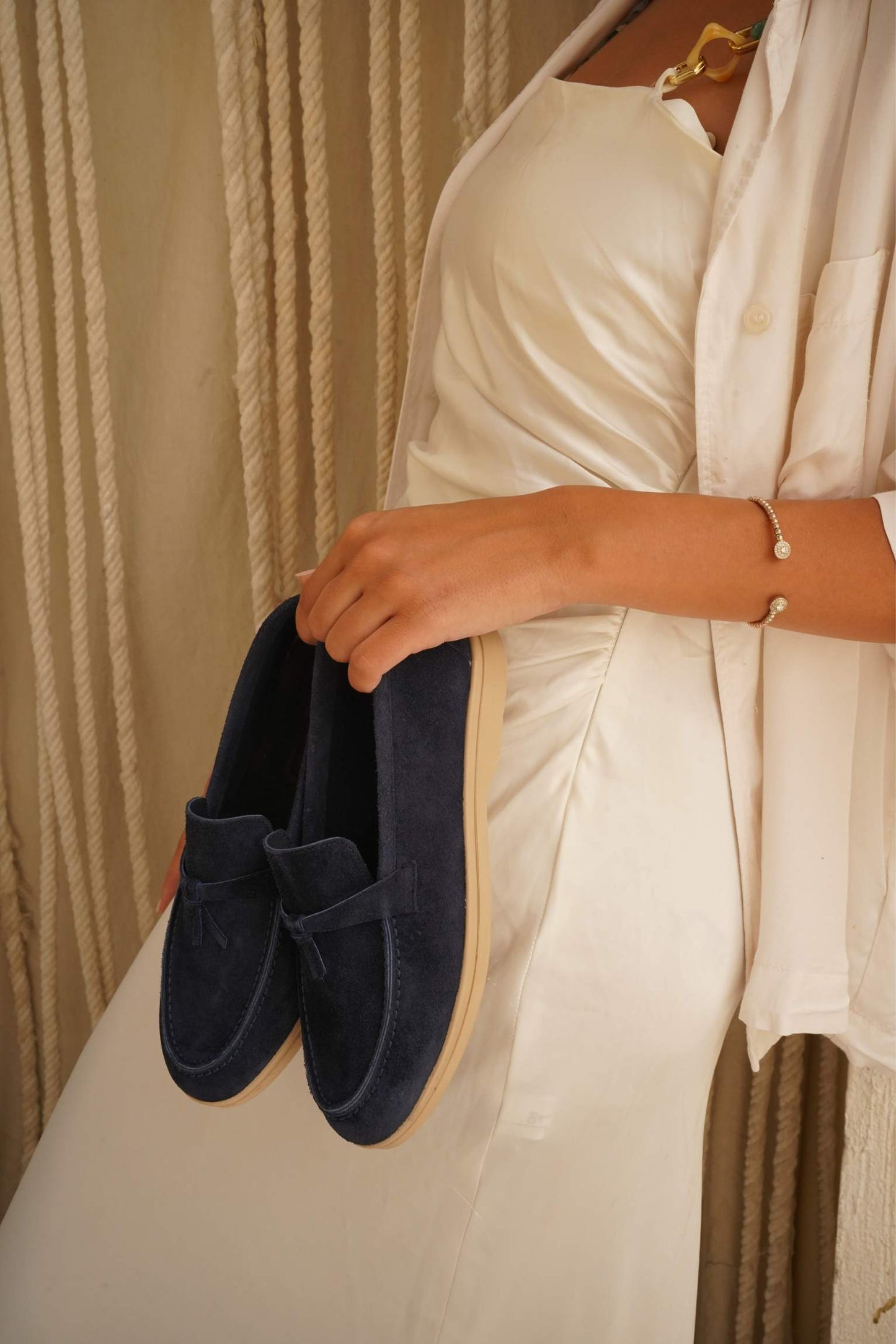 Premium Navy Seaside Loafer - Amza - 37