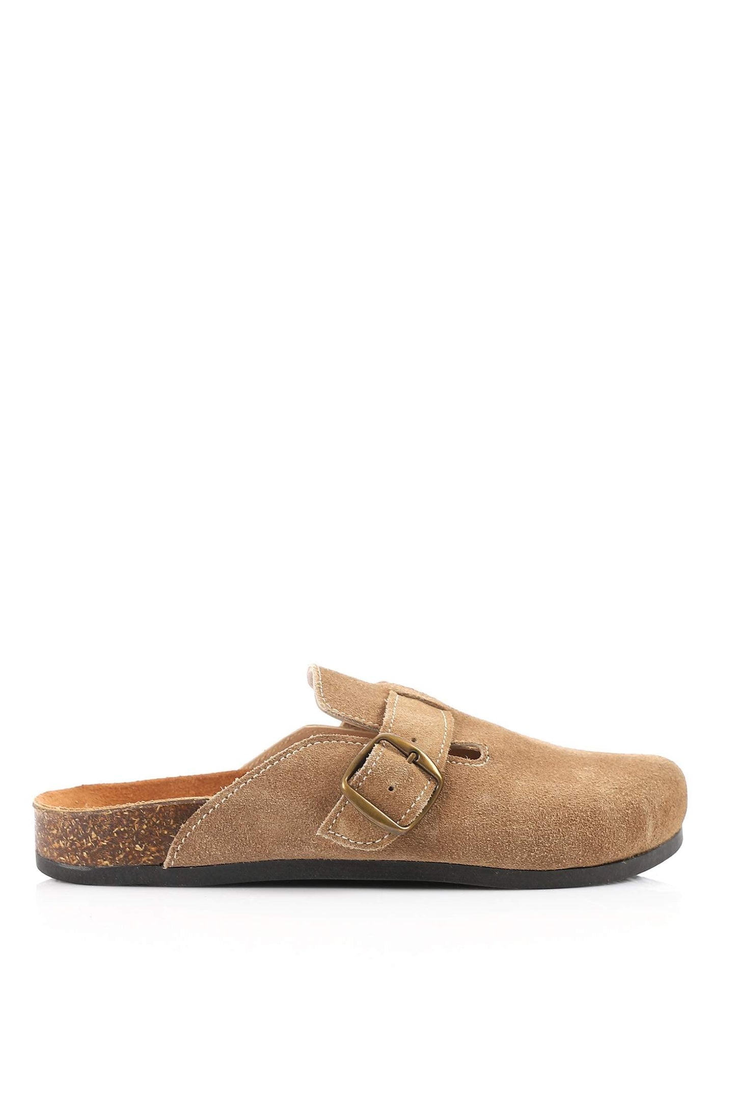 Premium Suede Beige Clogs - Amza - 37