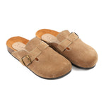 Premium Suede Beige Clogs - Amza - 37