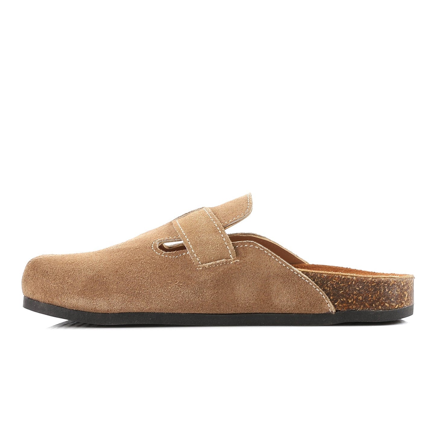 Premium Suede Beige Clogs - Amza - 37