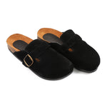 Premium Suede Black Clogs - Amza - 37