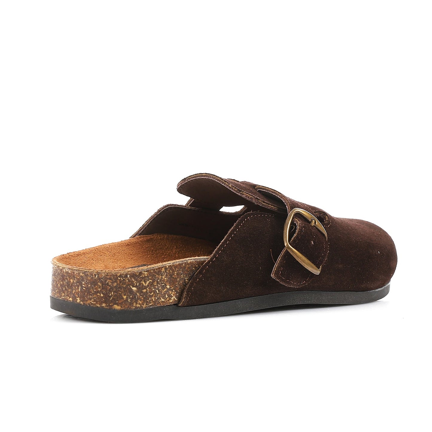 Premium Suede Brown Clogs - Amza - 37