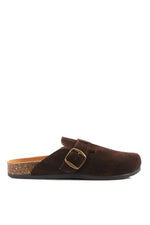 Premium Suede Brown Clogs - Amza - 37