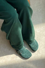 Premium Suede Green Clogs - Amza - 37