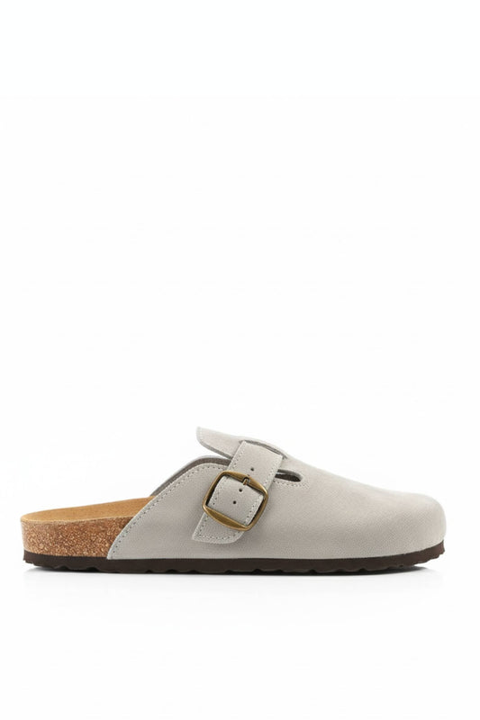 Premium Suede Grey Clogs - Amza - 37