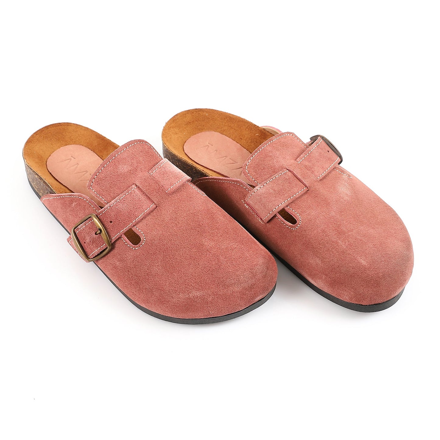 Premium Suede Pink Clogs - Amza - 37