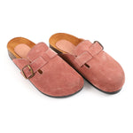 Premium Suede Pink Clogs - Amza - 37