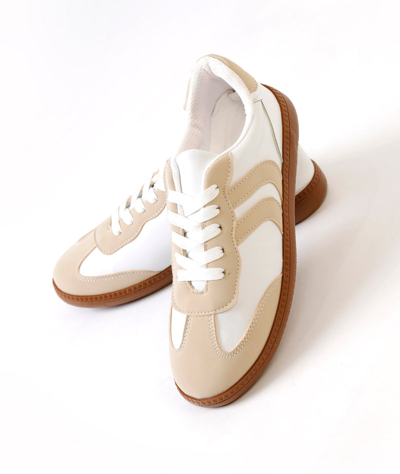 Retro Stripes Beige Sneaker - Amza - 37