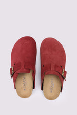 PREMIUM SUEDE CHERRY RED CLOGS