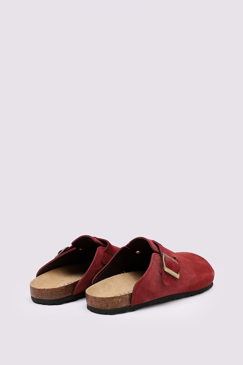 PREMIUM SUEDE CHERRY RED CLOGS