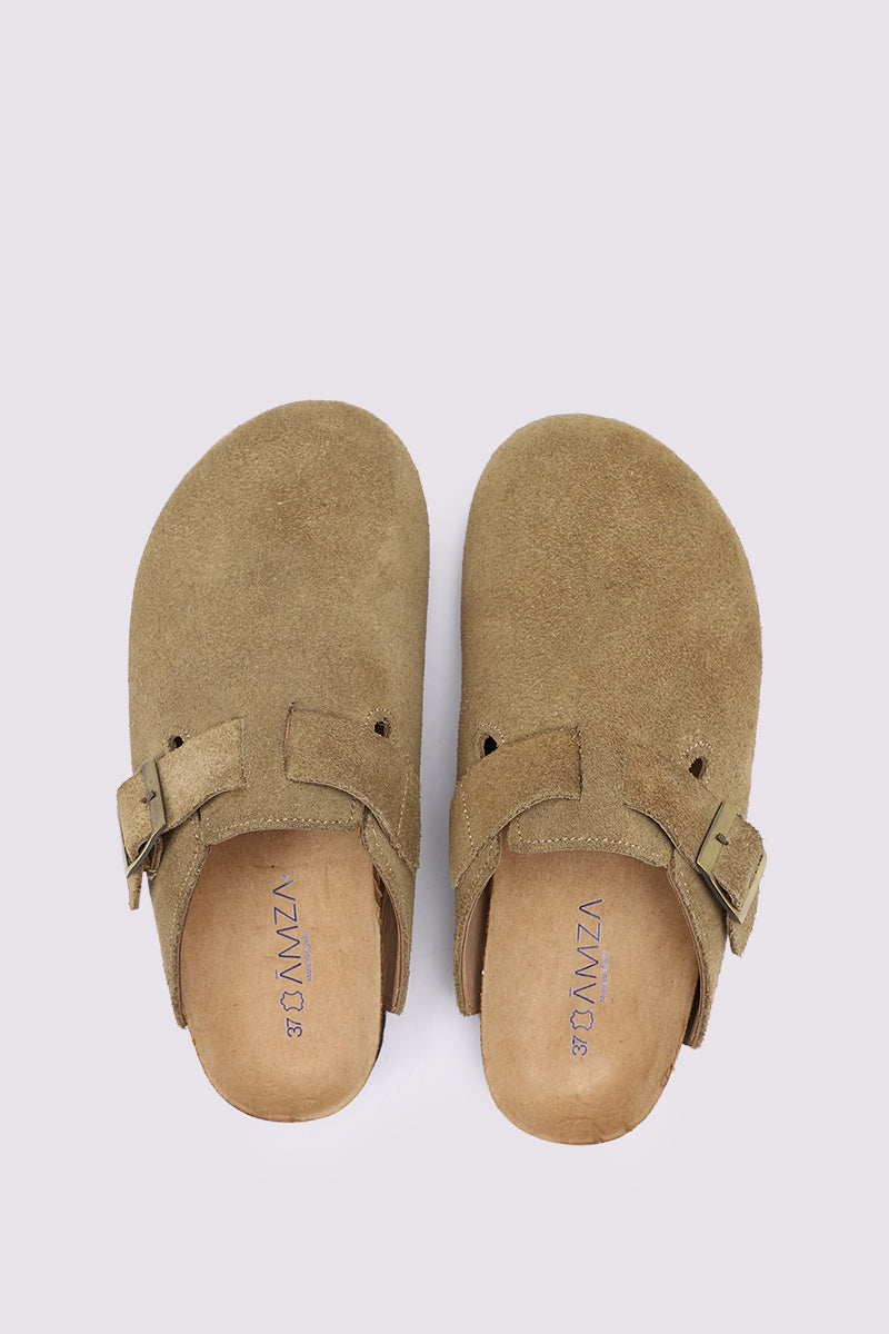 PREMIUM SUEDE BEIGE CLOGS