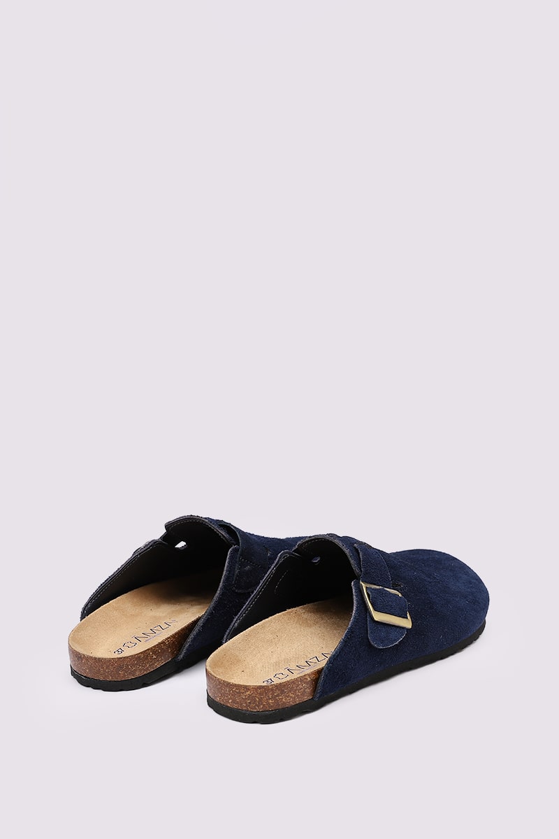 PREMIUM SUEDE NAVY CLOGS
