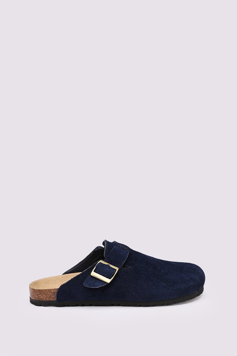 PREMIUM SUEDE NAVY CLOGS