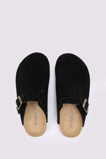 PREMIUM SUEDE BLACK CLOGS