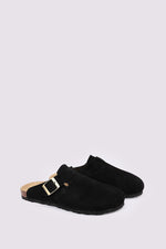 PREMIUM SUEDE BLACK CLOGS