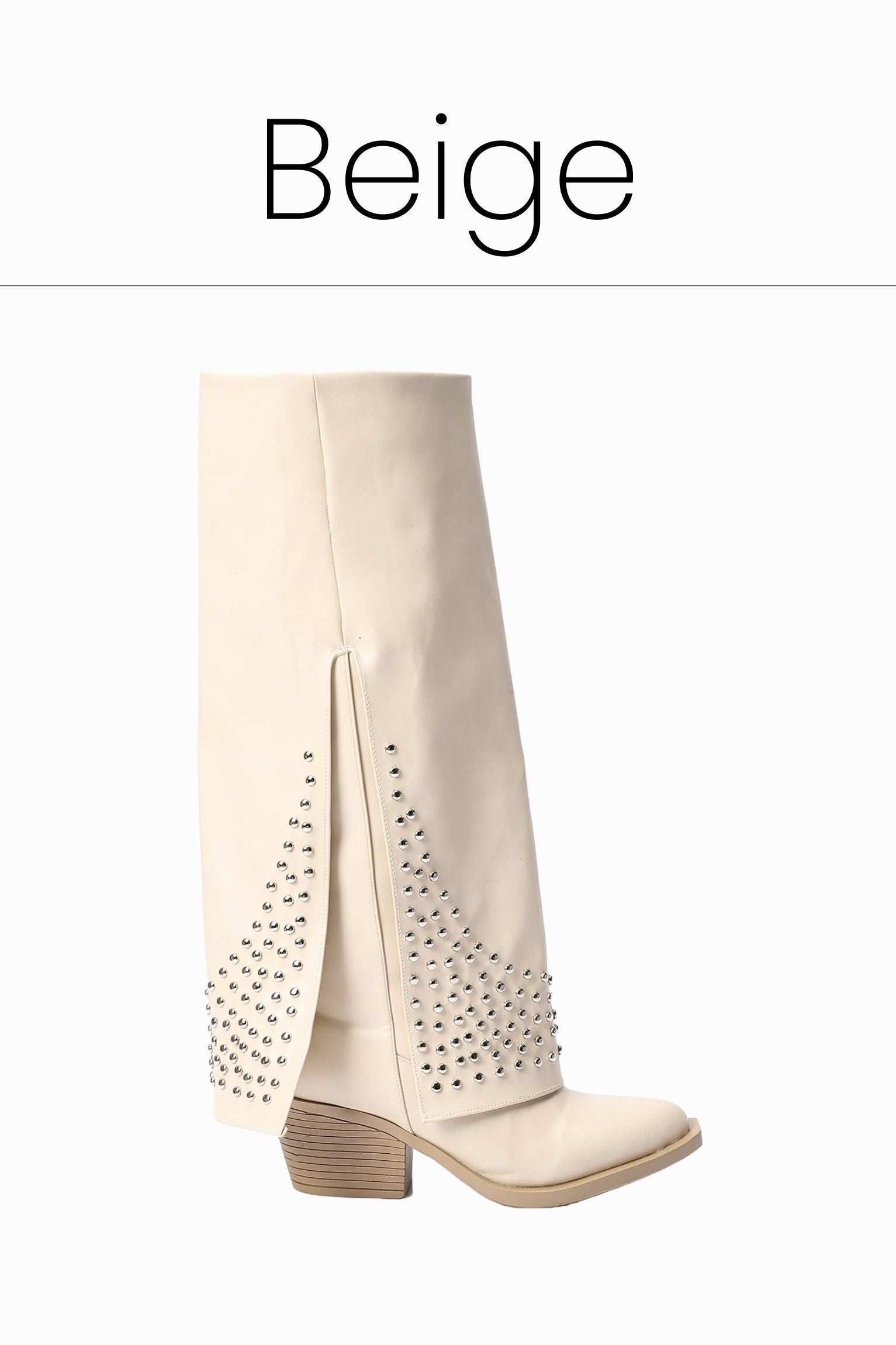 Studded Boot Women beige - 