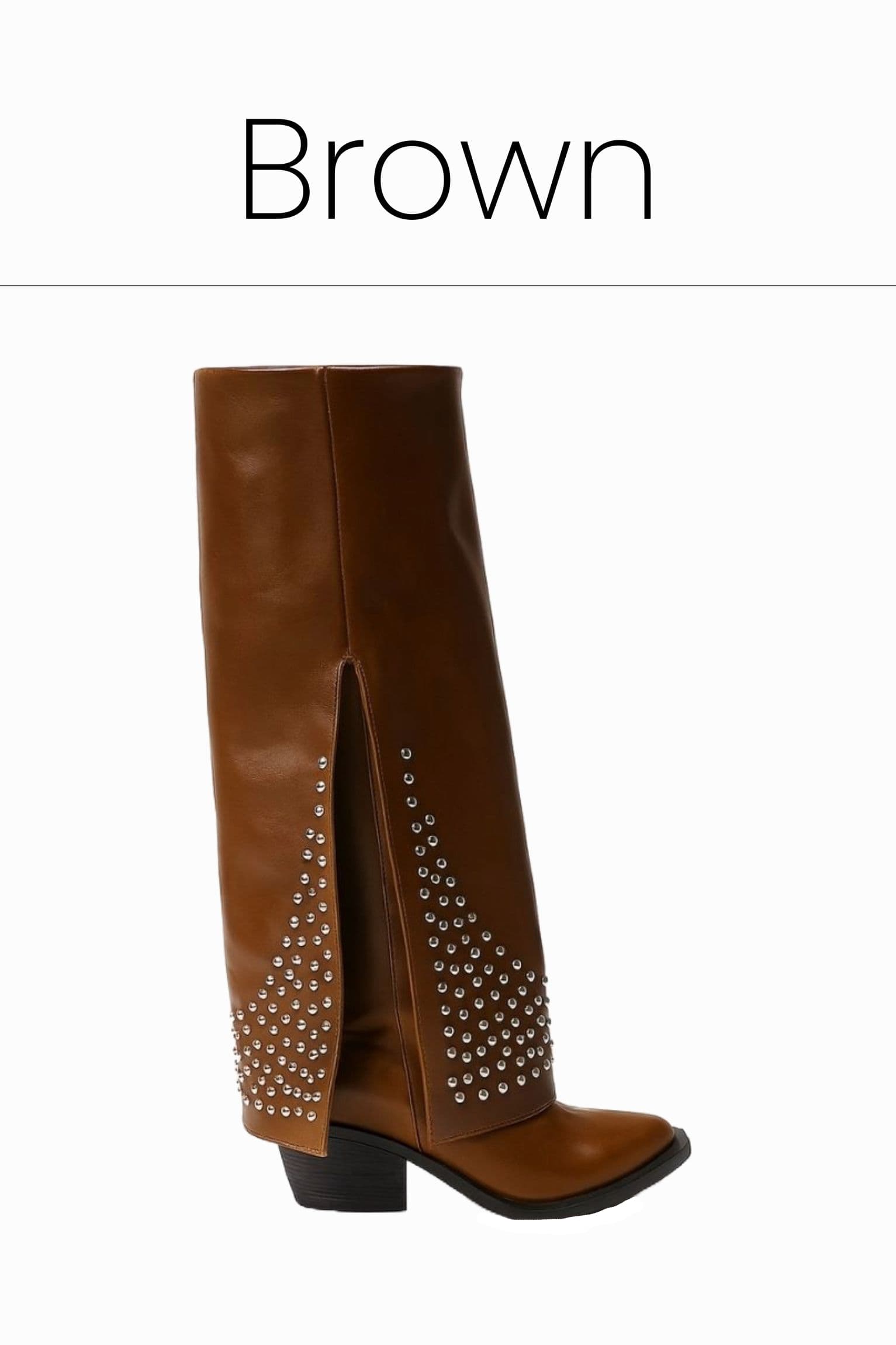 Studded Boot Women brown - 